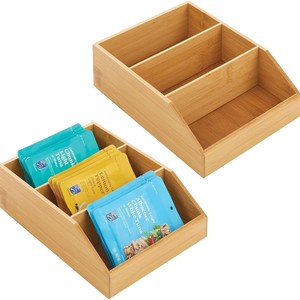Wooden Desktop Storage <b>Box</b> With Compartments For Office Organizer Standing Type Rectangle Solid Color - Product Image 5
