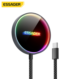 ESSAGER-Reloj inteligente de escritorio para teléfono móvil, <span class=keywords><strong>cargador</strong></span> inalámbrico magnético rápido de 15W para iPhone, Samsung <span class=keywords><strong>Oneplus</strong></span> con luz Rgb - Product Image 1