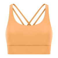 Logo personnalisé style classique double face brossé dos croisé hauts de gymnastique femmes soutien-gorge d'entraînement sous-vêtements de yoga débardeur de fitness