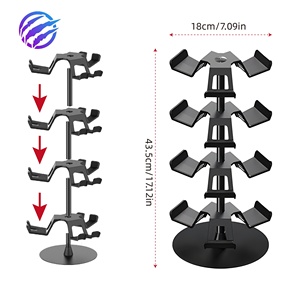 Estante de almacenamiento de escritorio con controlador y mango giratorio de aleación de aluminio de 4 capas, estante de exhibición y almacenamiento <span class=keywords><strong>para</strong></span> sala de juegos de auriculares - Product Image 2
