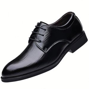 Chaussures Oxford décontractées britanniques de style coréen pour occasions formelles, tendance, en PU, à bout ouvert, à bouton, pour homme, pour mariage d'hiver - Product Image 5