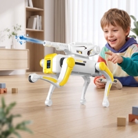 Perro Robot Inteligente HTL con IA para Niños, Control por Voz, Programable, Perro Mecánico RC con Lanzador de Bombas de Agua, Baile y Música