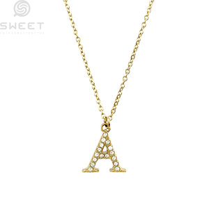 316Lステンレススチール<span class=keywords><strong>2026</strong></span>女性のための流行の金メッキステンレス鋼の文字ネックレス低価格チェーンネックレス - Product Image 2