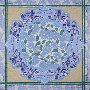 Alas Mahjong Neoprena Mewah 31.5x31.5 Tebal Bermotif Bunga Hydrangea Permukaan Halus Luna untuk Mahjong Amerika - Product Image 1