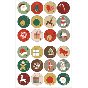 Étiquettes autocollantes personnalisables en papier kraft de Noël, emballage cadeau, imperméables, découpées à la forme, rondes, résistantes - Product Image 5