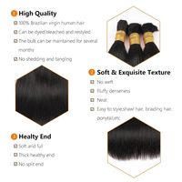 Cheveux brésiliens non traités de haute qualité, 20 pouces, lisses comme des baguettes, extensions de cheveux humains vierges en vrac pour tressage, vente en gros
