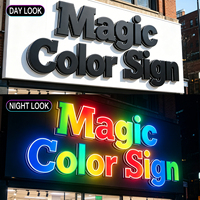 Lettres lumineuses LED personnalisées 3D, couleur magique, étanches IPX7, enseignes publicitaires extérieures pour entreprises, éclairage de magasins et de voitures