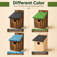 Nichoir en bois écologique pour oiseaux, résistant aux intempéries, à fixer au mur, abri pour oiseaux d'extérieur, cage et mangeoire pour oiseaux