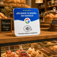 Carte de visite NFC en espagnol avec puce NTAG213, étanche, en acrylique, logo personnalisé pour hôtel, café, bar
