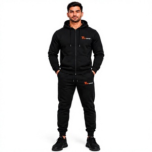 Wholesale High Quality Men's Tracksuit <b>Jogging</b> Training Wear Set Blank Wholesale 100% cotton Sweatsuits for men - Product Image 1