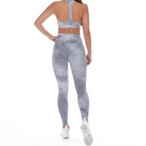 Venta al por mayor de ropa deportiva Fitness Butt Lift Yoga pantalones personalizados impreso gimnasio entrenamiento cintura alta Scrunch Butt Tie Dye Leggings para mujeres - Product Image 6