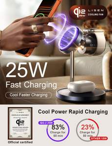 LISEN Nouveau Support de Charge Magnétique 3-en-1 25W Qi2.2 Station de Recharge Sans Fil Rapide pour iPhone 17 16 Pixel 10 Watch <span class=keywords><strong>AirPods</strong></span> Pro - Product Image 4