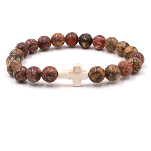 Cadeaux chrétiens <span class=keywords><strong>Bracelet</strong></span> croix pour femmes Foi Pâques Catholique Bijoux religieux Significatif Baptême Communion Bracelets en pierre - Product Image 5