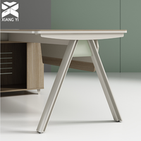 Table de bureau modulaire à plan ouvert, poste de travail en équipe avec cloison basse pour la collaboration, bureaux et postes de travail