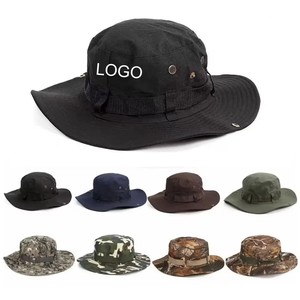 Chapeaux Bob OEM de Haute Qualité, Réglables, à Large Bord, pour <span class=keywords><strong>l</strong></span>'Extérieur, avec Motifs de Dessins Animés et Camouflage, avec Cordon, Logo Personnalisé, 100% Coton - Product Image 2