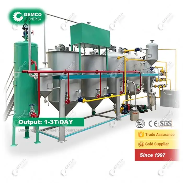 Mini macchina per raffineria di olio di palma a risparmio energetico per la raffinazione della lavorazione del girasole grezzo, cocco, olio di senape