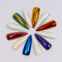 2022 vernis à ongles miroir Aurora Chrome magique poudre liquide Pigment