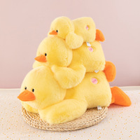 Peluche Canard Jaune Adorable, Jouet en Peluche Allongé, Oreiller de Sommeil à Clipser sur les Jambes, Compagnon de Bureau, Coton PP Ultra Doux, Poupée pour Machine à Pinces, Vente en Gros