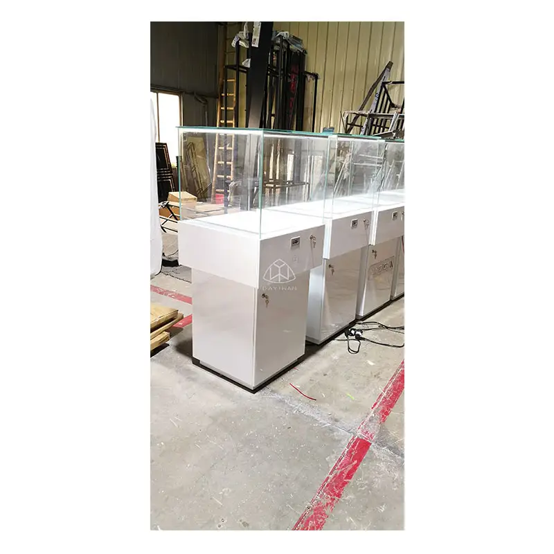 Jewelry Shop Window Display Stand Wooden Jewellery Display Island Modern Jewelry Shop Cabinet Display Counter For Store