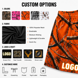 Custom Made 7 Inch Inseam Sublimated Polyester Graphic Print <strong>S</strong>-5XL Tree Camo <strong>Mesh</strong> <strong>Shorts</strong> for <strong>Mens</strong> Gym Workout <strong>Shorts</strong> - Product Image 2
