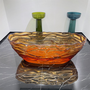BaiYao Luxury <strong>Royal</strong> Bathtub Classical Style Transparent Resin Stone Bath Freestanding Soaking Spa for 1 Person