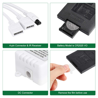 ESann-Controlador remoto inalámbrico IR de 4 pines para tira de luces LED RGB 5050 2835 3528