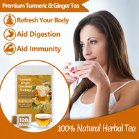 Sachets de thé santé naturels OEM/ODM au gingembre, curcuma et cannelle pour favoriser la digestion, herbes 100% naturelles de qualité supérieure, 2g x 60 sachets