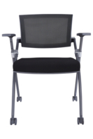 Chaise de bureau exécutive pliable moderne Eagleseating, structure en plastique, design inclinable, roulettes, tablette d'écriture, utilisation à domicile, à l'école ou au bureau