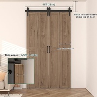Porte coulissante pliante double à roulettes, style américain moderne et épuré, pour salon et cuisine, avec rail, pour l'intérieur et l'extérieur