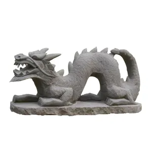 आउटडोर संगमरमर चीनी ड्रैगन प्रतिमा ग्रेनाइट पत्थर की मूर्ति उद्यान सजावट