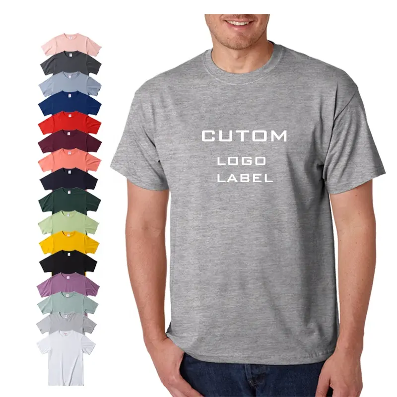 T-shirt vierge de haute qualité OEM avec étiquette d'impression personnalisée USA taille hommes T-shirt uni en coton de haute qualité de qualité supérieure à 100%