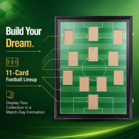 Cadre d'affichage mural en bois noir pour cartes de football, 11 emplacements, pour cartes de collection sportives