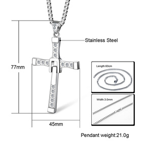 Venta caliente Fast and Furious 8 Collar de hombre dominante Toledo Mismo estilo Collar con colgante de Cruz para hombre - Product Image 3