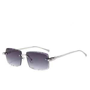 Gafas de Sol Rectangulares Sin Montura, Lentes Grises Degradados, Protección UV400, Estilo Casual para Hombre, Moda 2026 - Product Image 1