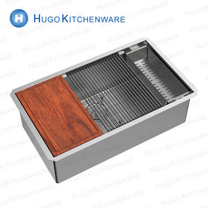 Vente en gros d'usine d'évier <span class=keywords><strong>de</strong></span> cuisine simple grande cuvette en acier inoxydable au design moderne personnalisé évier <span class=keywords><strong>de</strong></span> cuisine fait main 32*19 pouces - Product Image 2