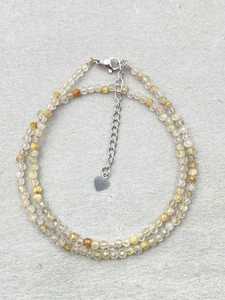 Gargantilla de Cuarzo Rutilado Dorado, Joyería Delicada con Piedras Preciosas, Cuentas Microfacetadas, Collar de Cristal, Joyería Minimalista, Pequeñas Piedras Preciosas - Product Image 4