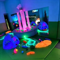 Kit de tube à bulles lumineux interactif pour coin de salle sensorielle, avec couleurs changeantes et effet visuel, coussin sensoriel et 2 miroirs