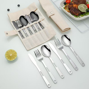 Food Grade Stainless Steel Tableware Set Household Knives, Forks, Bowls and Plates Are Rust-proof and Easy to Clean - Product Image 2