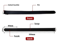 Sangle à boucle et fermeture auto-agrippante élastique de 20 mm de large, écologique, résistante à la chaleur et à l'usure, durable, avec boucle en métal et cuir PU