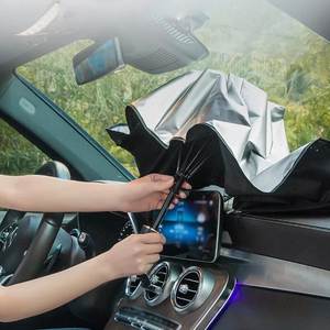 Pare-soleil pliable pour pare-brise avant de voiture compatible <span class=keywords><strong>BMW</strong></span> Tesla, en polyester 100% et offrant une protection solaire - Product Image 2