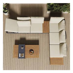 Mobilier d'extérieur en rotin Mobilier d'extérieur modulaire <span class=keywords><strong>de</strong></span> luxe sectionnel <span class=keywords><strong>de</strong></span> <span class=keywords><strong>salon</strong></span> d'extérieur Ensemble <span class=keywords><strong>de</strong></span> canapés Table en résine <span class=keywords><strong>et</strong></span> osier - Product Image 4