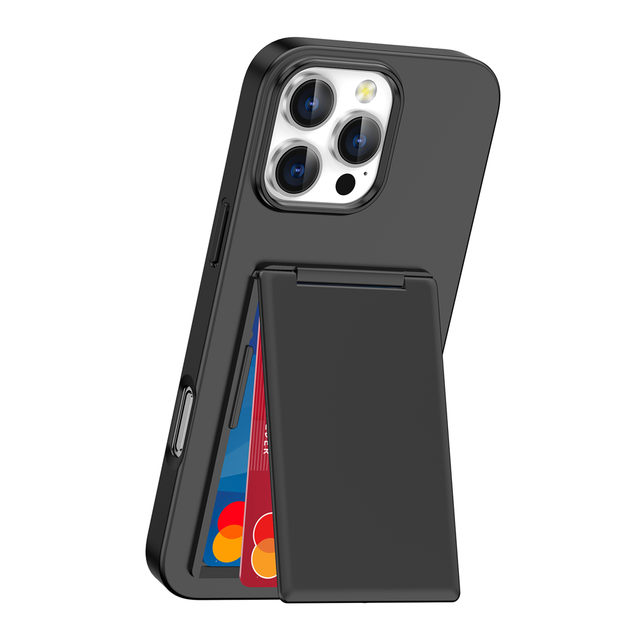 Factory Price Cell Phone Back Covers Kickstand Wallet Phone Cases with Card Holder for iPhone