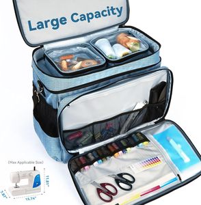 Échantillon gratuit Sac à main avec machine à coudre Outil de tricot Sac de rangement et insert à tige de traction pour les voyages en plein air - Product Image 5