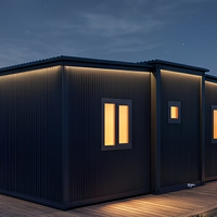Maison conteneur extensible de 40 pieds pour hôtel, gîte, maison préfabriquée modulaire en acier, panneau sandwich gris foncé, hébergement de villégiature