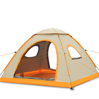 Tente de camping automatique quatre saisons pour 3-4 personnes, double couche, tissu Oxford imperméable, une chambre, coupe-vent, tente d'extérieur