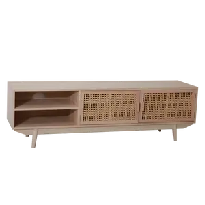 High Grade Hotel Solid Wood TV Cabinet Nordic Rattan Living Room Furniture Wooden Cabinets
