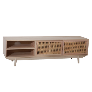 High Grade Hotel Solid Wood TV Cabinet Nordic Rattan Living Room Furniture TV Stand