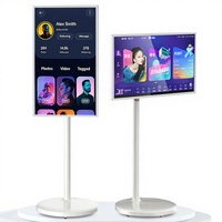 Mini TV LED HD 1080 Portátil para Exteriores, Pantalla Táctil WiFi, Monitor Inteligente con Base y Elevación, Ideal para Estudio