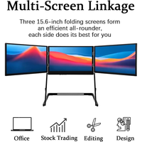 Extensor de Monitor Triple Portátil de 15.6 Pulgadas FHD 1080P, Expansión de Pantalla IPS con USB-C HDM-I, Pantalla Plug and Play