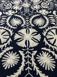 Traditional Uzbek Suzani Cotton <b>Throw</b> Hand Embroidered <b>Bed</b> <b>Cover</b> Colorful Boho Wall Hanging Textile - Product Image 3